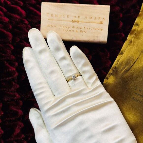 14k Gold Diamond Ring Sz 6.25 1/3ct Round Cut Solitaire Wedding Ring 1.4g - Picture 16 of 16